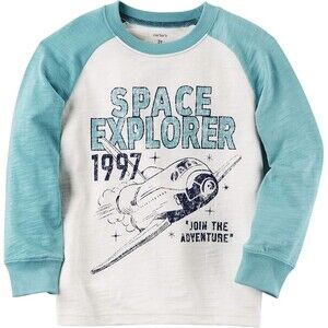 BNWT Carter's Baby Boys' Space Explorer Raglan Tee 3T